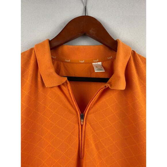 Izod Golf Women’s Large Orange Diamond Polo Shirt - Picture 5 of 7